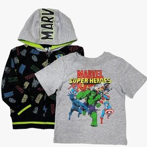 Marvel hoodie and tshirt set NWT